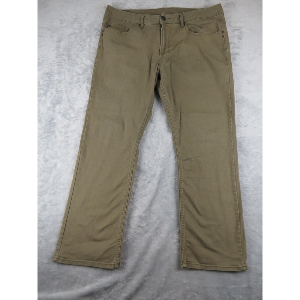 Buffalo David Bitton Sam-X Jeans Mens 36x30 Khaki Slim Straight Stretch